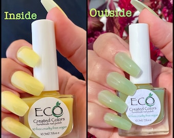 Sun Color Changing Nail Polish – Yellow to Green, Photochromatic 10-Free Vegan