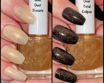 GOLD DUST - Gold Glitter Nail Polish, Holographic Gold Glitter Nail Polish