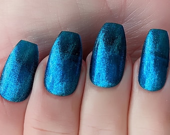 WONDERLAND TOO : Blue Shimmer Crelly Nail Polish, Holographic Polish, Blue Nails