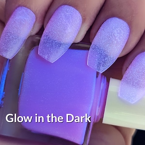 New COTTON CANDY - Pink to White/Purple Glow in the Dark Polish, Sheer Pink Polish, UV Blacklight Polish