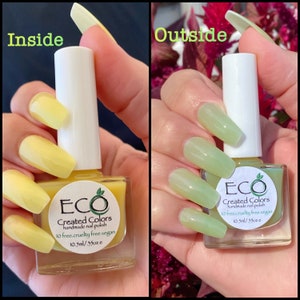 NEW! Fun in the Sun Yellow to Green - Yellow to Green Photochromatic Nail Polish, Blue/Green Color Changing Polish