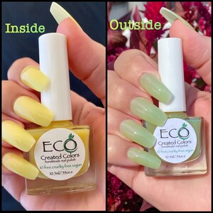 Fun in the Sun Yellow to Green - Yellow to Green Photochromatic Nail Polish, Blue/Green Color Changing Polish