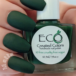 HUNTRESS -Matte Green/Camo Nail Polish, Hunter Green Polish, Vegan and Cruelty Free