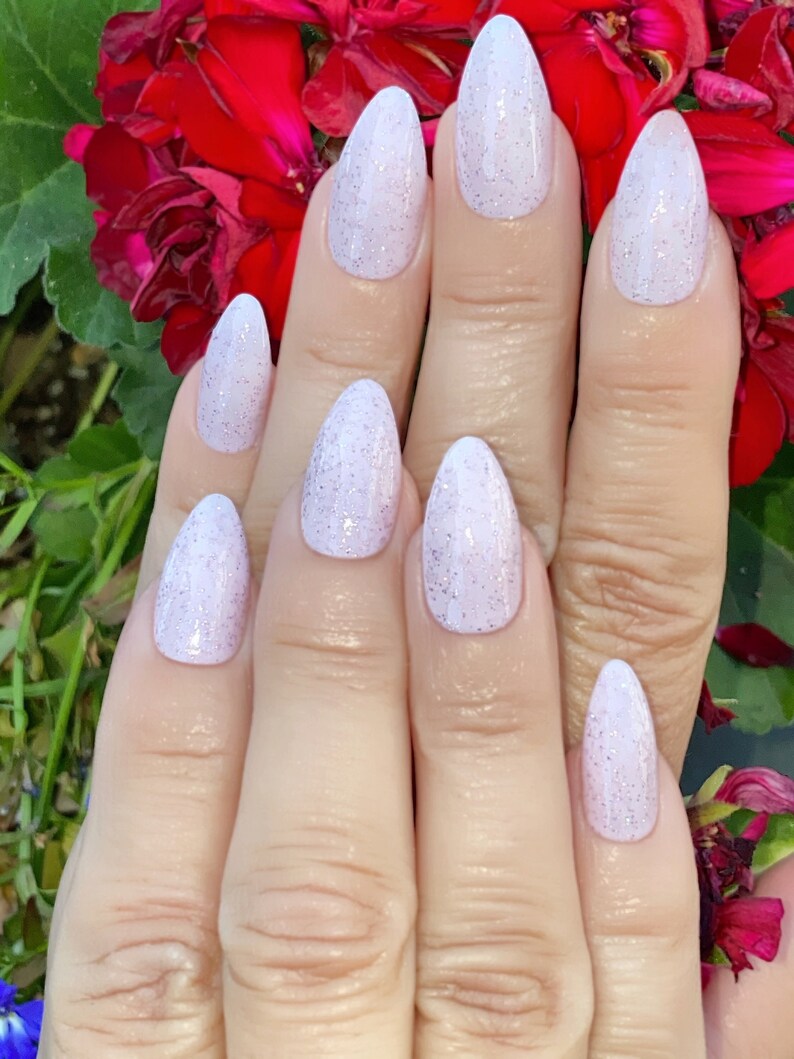 Light Pink/Silver Glitter Nail Polish Sparkle Nail Polish Etsy