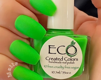 Riddler, Matte Neon Green Nail Polish: Vegan, Cruelty-Free