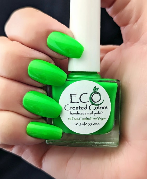 Neon Green Nail Polish - LivOliv Cosmetics Nail Varnish - Euphoria