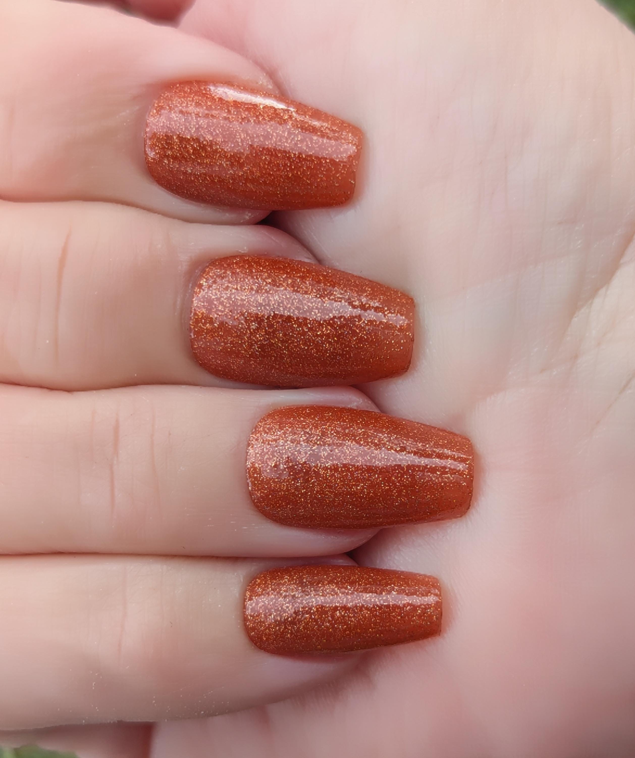 Ginger Frost: Orange Glitter Nail Polish – 10-free Vegan Formula