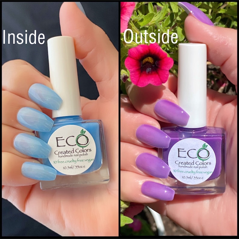 Fun in the Sun Blue to Purple Blue to Purple Photochromatic Nail Polish, Blue Color Changing Polish image 1