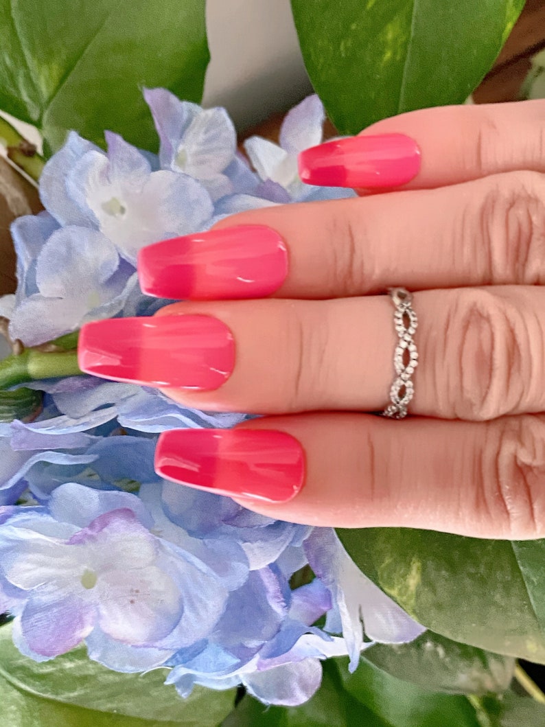 Red Thermal Color Changing Nail Polish Red to Orange/pink Etsy