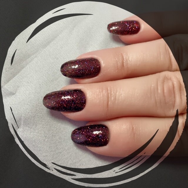 Red Glitter Nail Polish Black Polish Holographic Nail Polish Etsy