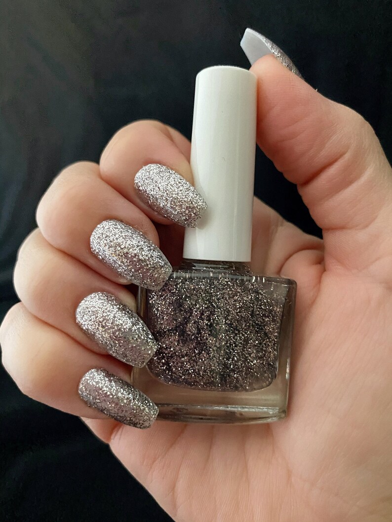 Silver Glitter Nail Polish Glitter Nail Lacquer Holiday - Etsy
