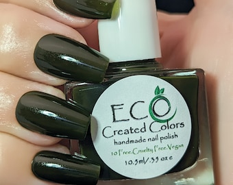 JANE - Dark Green Nail Polish, Black Nail Polish, Holiday Nails, Vegan and Cruelty Free