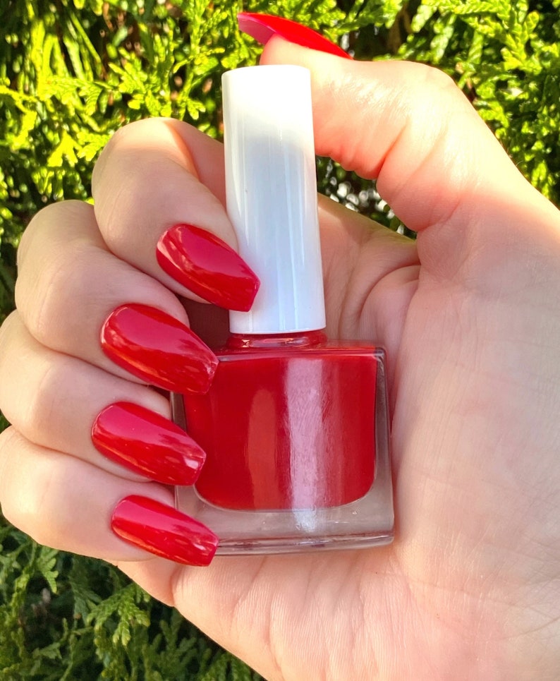 Red Nail Polish, Natural Polish, Valentine Day Nail Polish: Cherry Apple Red image 2