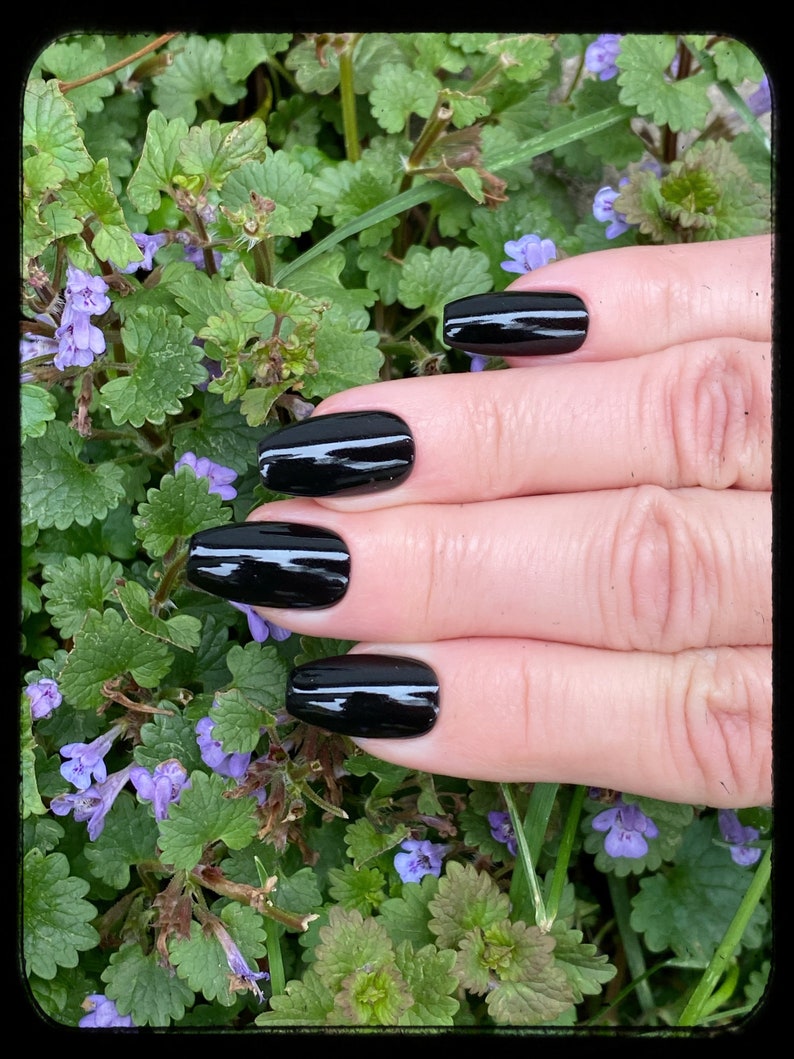 TOTAL ECLIPSE Black Nail Polish, Black Nails, Nail Art, Goth Nail Polish image 9