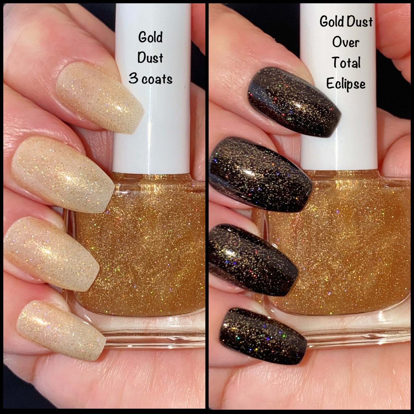 Gold Glitter Nail Polish Glitter Nail Lacquer Gold Dust Etsy