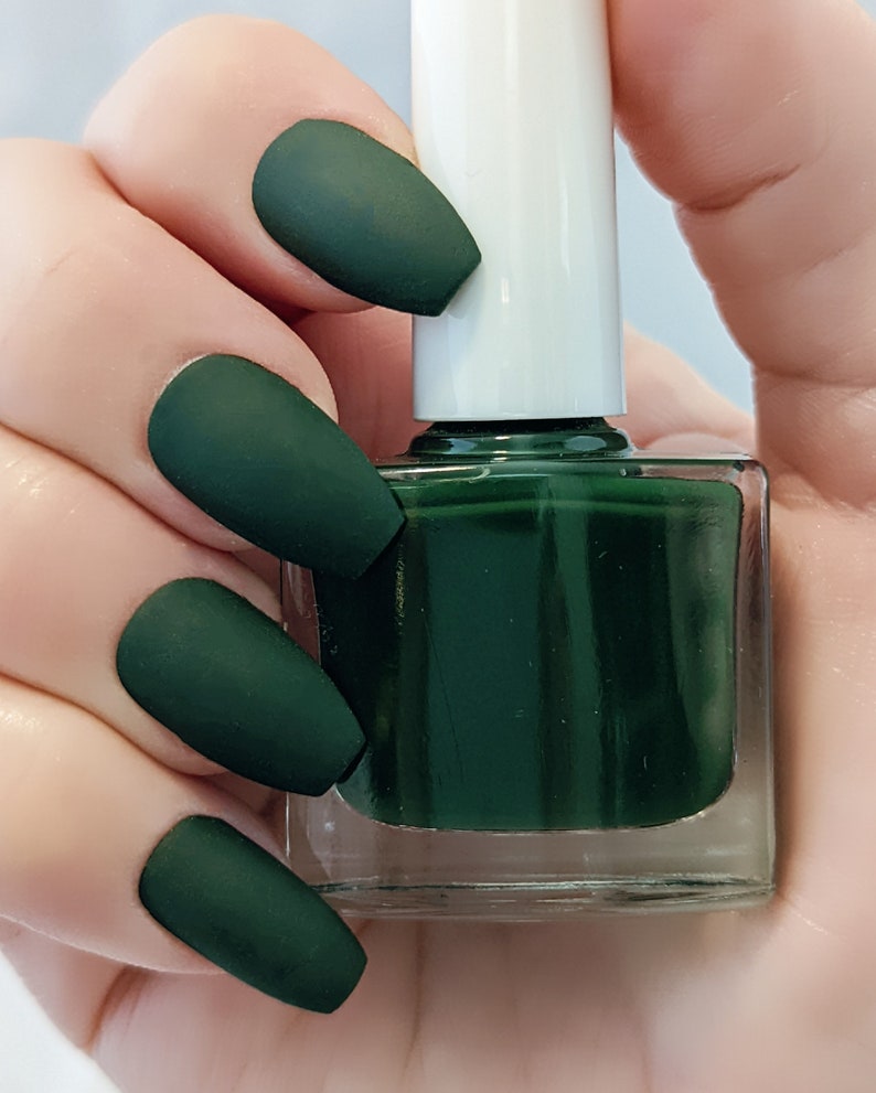 HUNTRESS matte Green/camo Nail Polish Hunter Green Polish Etsy