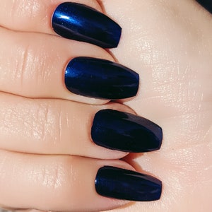 Sapphire Shimmering Blue Nail Polish, Dark Blue Polish, Holiday Nails image 7