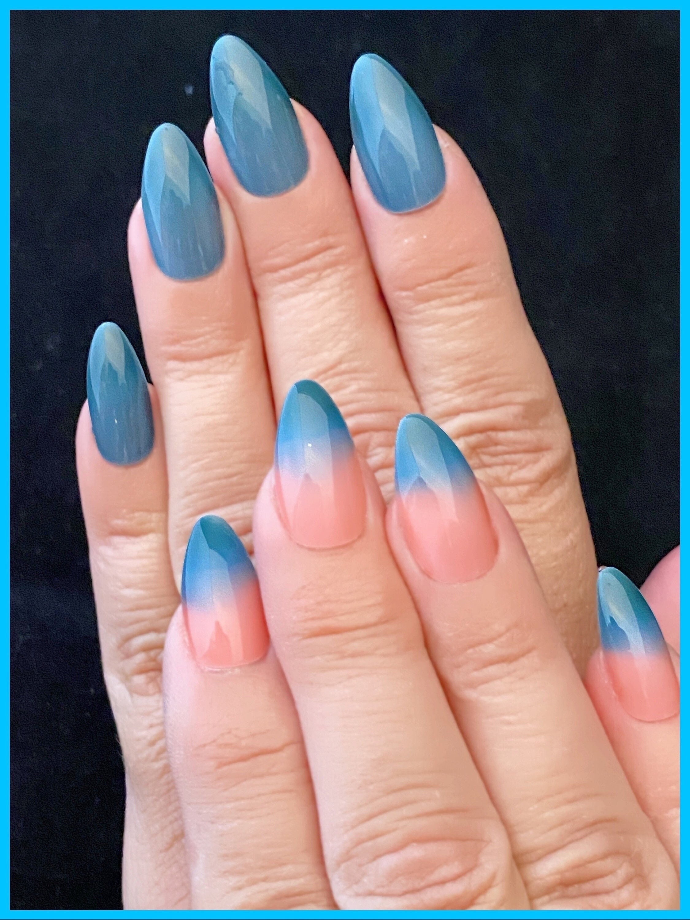 Smokey Gray/blue to Coral Thermal Color Changing Nail Polish - Etsy