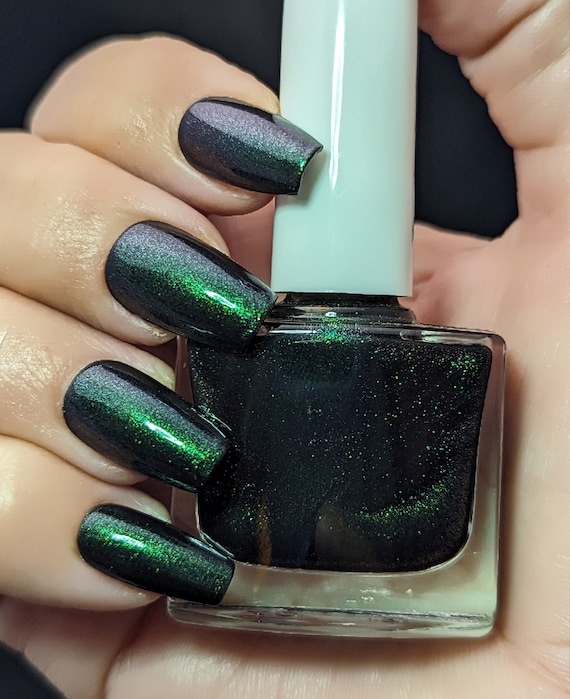 Green Shimmer Nail Polish: Vegan Emerald Nails, 10 Free - Etsy