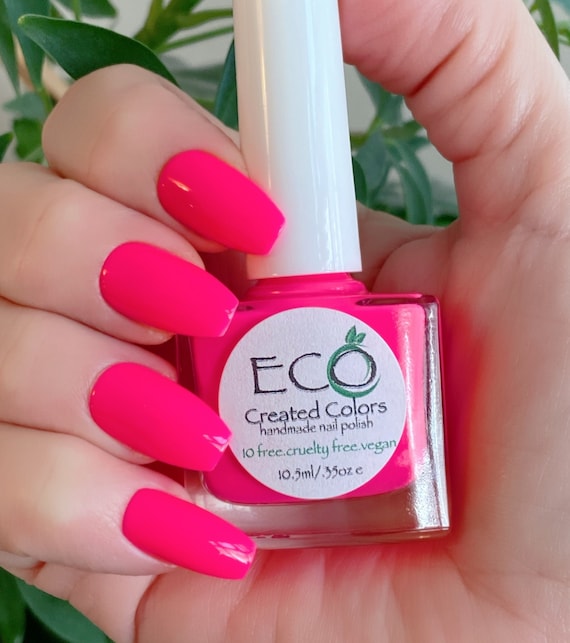 Pink Neon Nail Polish Nail Lacquer 10 Free Nail Polish - Etsy Canada