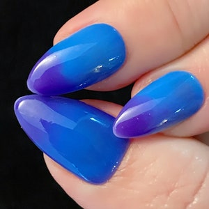 Violet Sky Purple Thermal Color Changing Nail Polish, Purple to Blue Polish, Jelly Nail Polish image 7