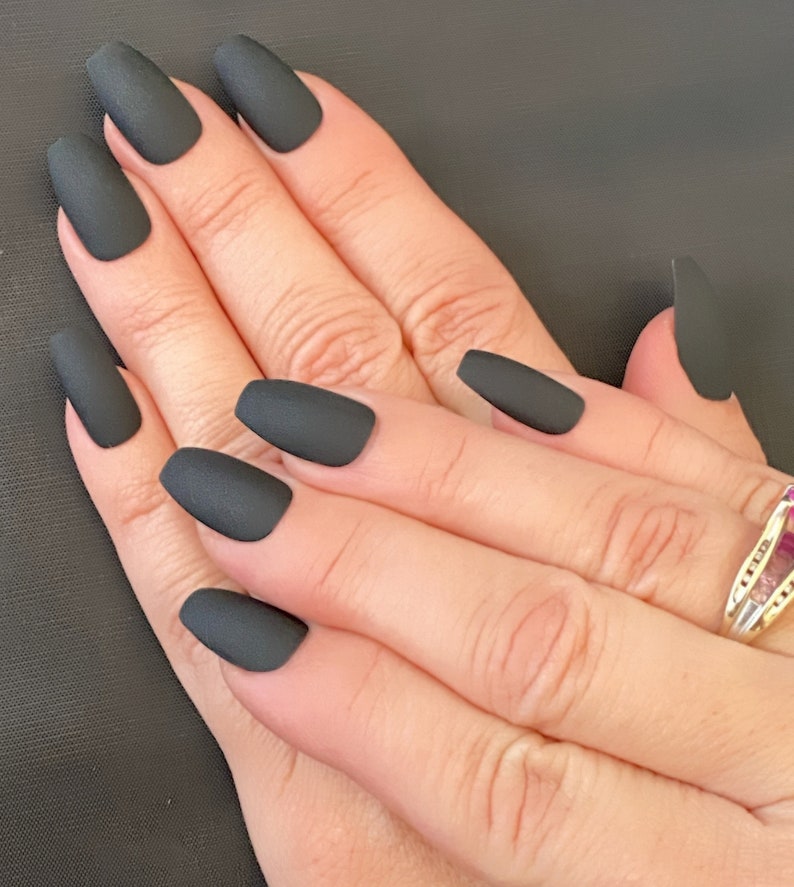 Matte Black Nail Polish Black Polish Matte Cream Nail Polish Etsy