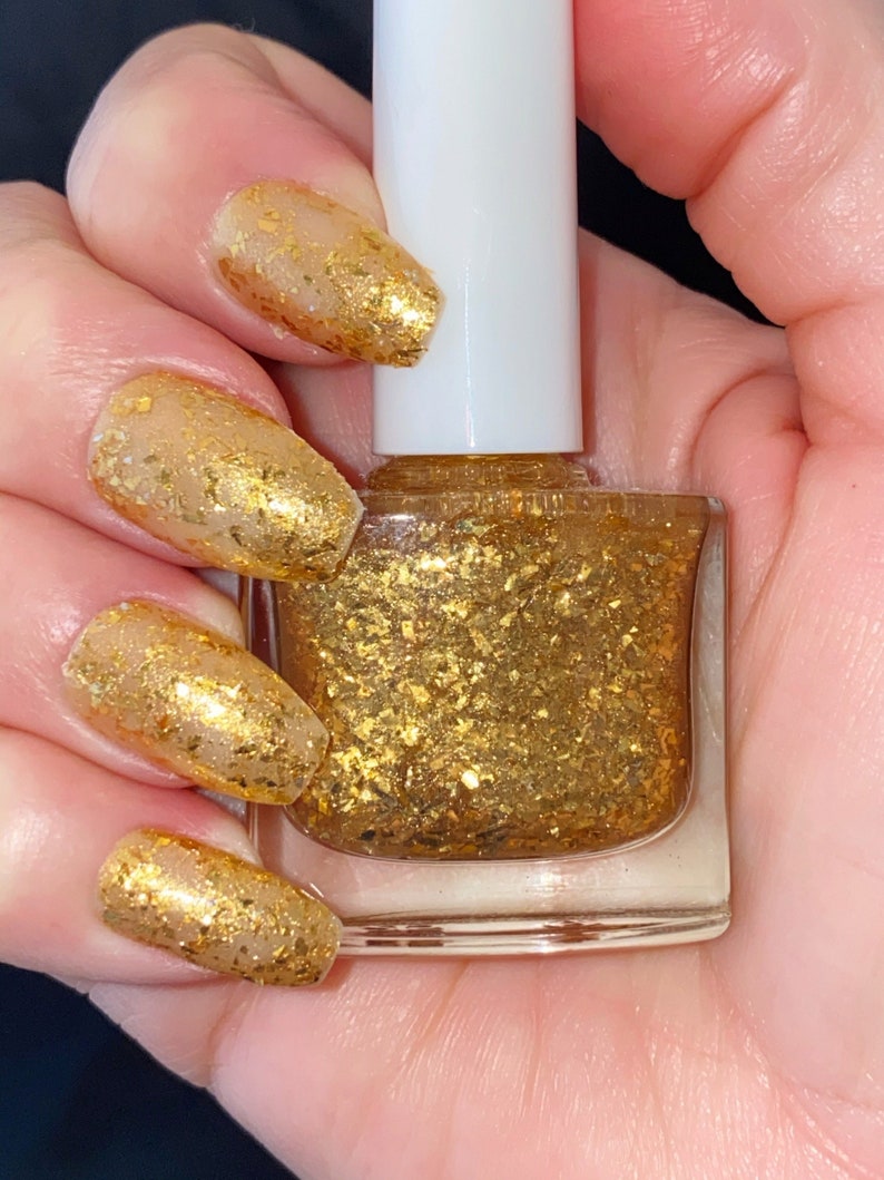 Gold Rush Glitter Gold Nail Polish Gold Speckle Nail Polish Etsy