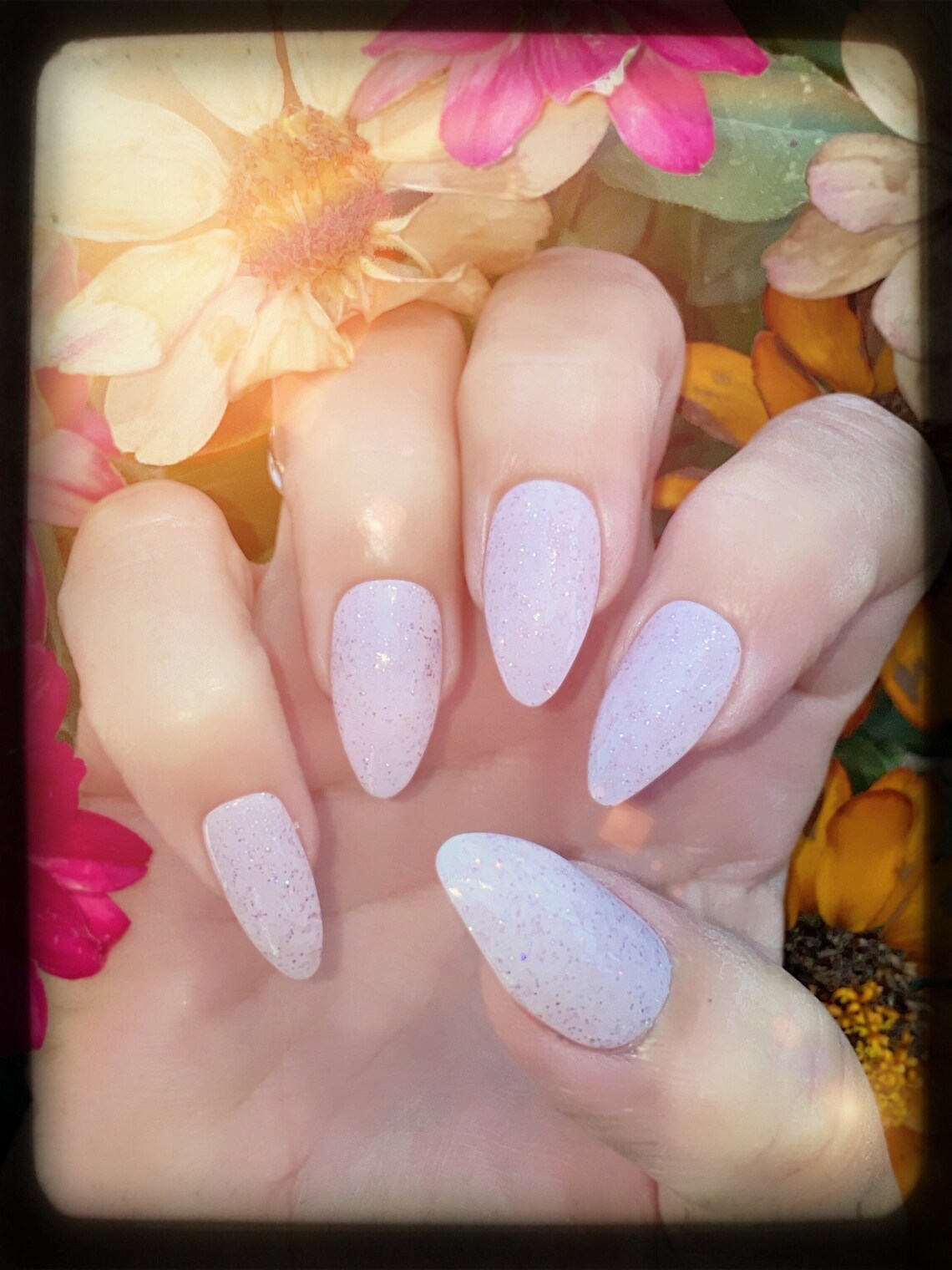 Light Pink/Silver Glitter Nail Polish Sparkle Nail Polish Etsy