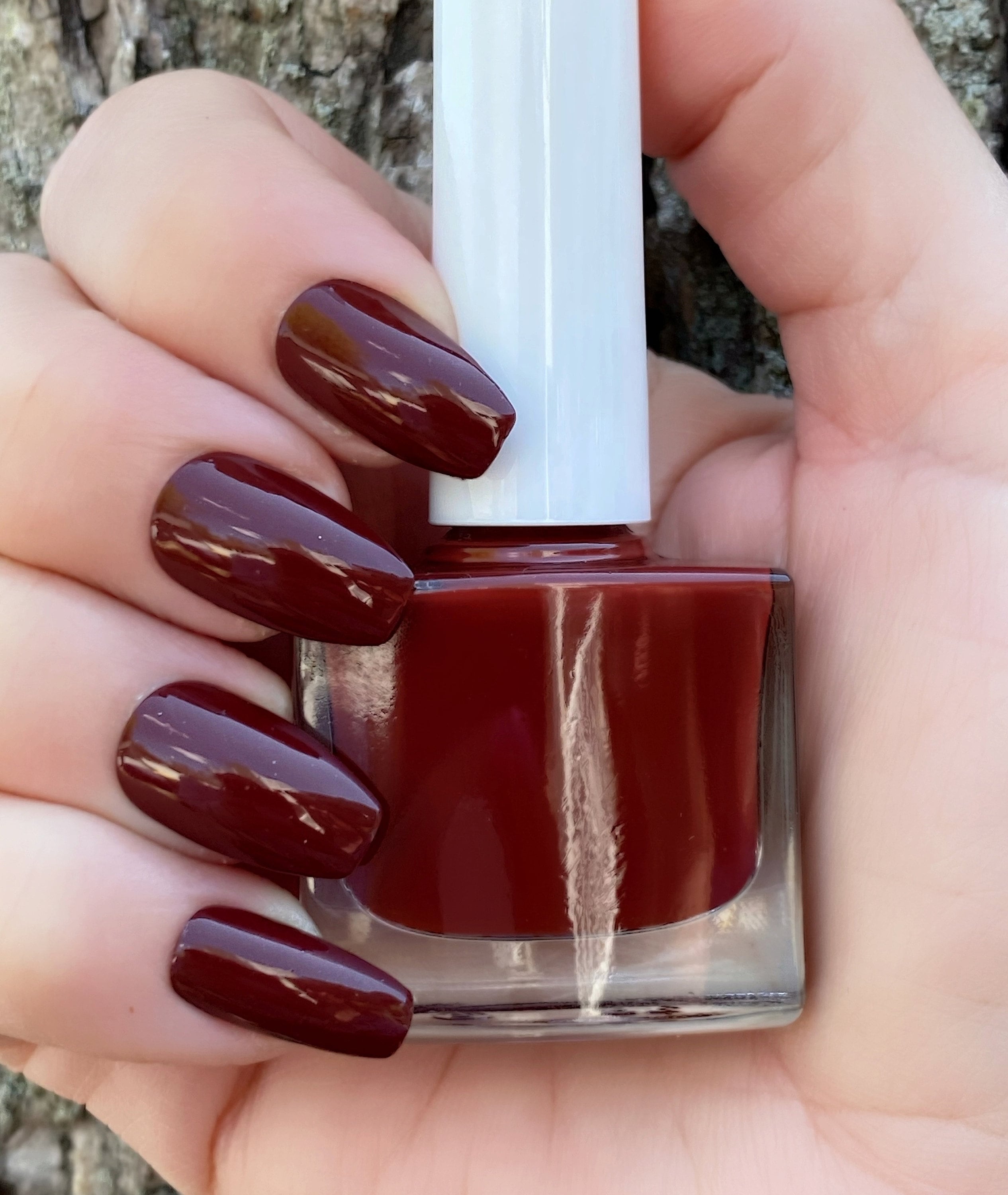 Autumn Brown Red Polish Dark Brown Nail Polish Etsy