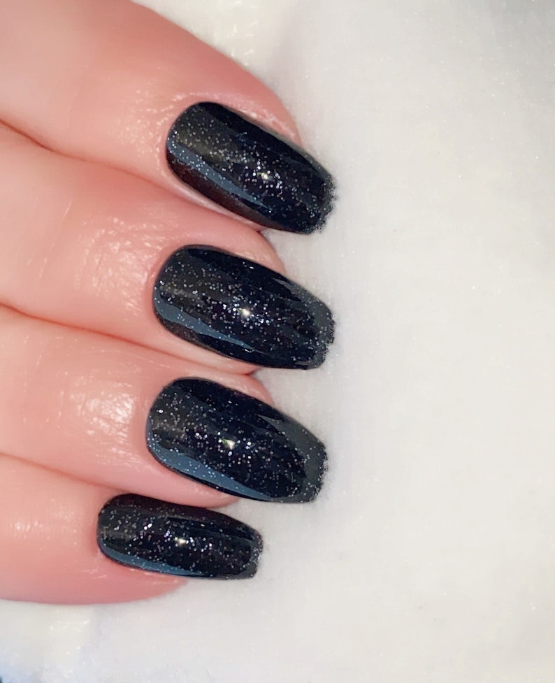 Black Glitter Nail Polish Glitter Nail Lacquer: Winter Nights | Etsy