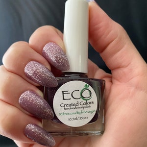 MAGIC Purple Glitter Thermal Color Changing Nail Polish, Plum to Pink Polish, Summer Nails image 3