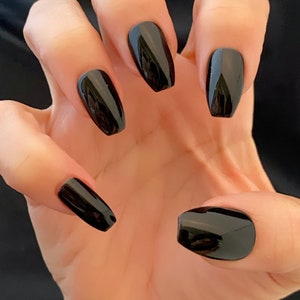 TOTAL ECLIPSE Black Nail Polish, Black Nails, Nail Art, Goth Nail Polish image 4