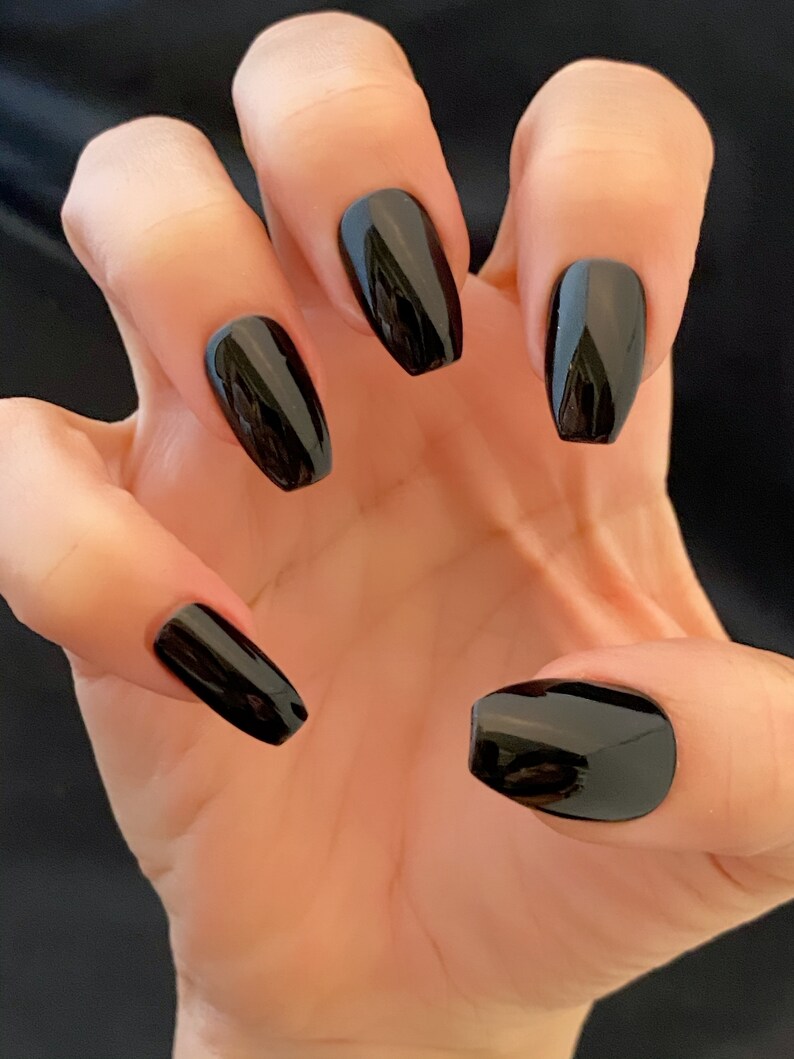 TOTAL ECLIPSE Black Nail Polish, Black Nails, Nail Art, Goth Nail Polish image 4