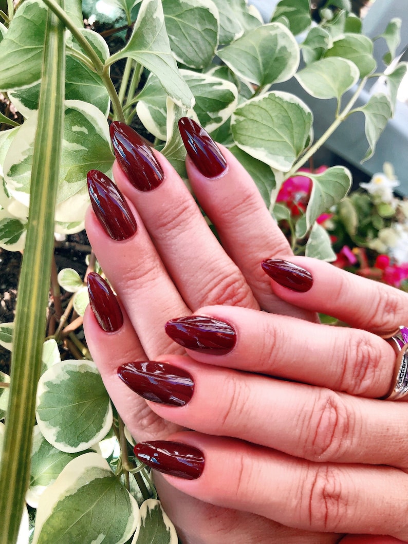 Wine Time Brown Burgundy Red Polish, Nail Polish, Autumn Nails image 8