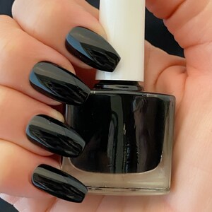 TOTAL ECLIPSE Black Nail Polish, Black Nails, Nail Art, Goth Nail Polish image 2