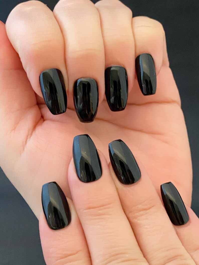 Black Nail Polish Black Nail Lacquer 10 Free Polish Total Etsy