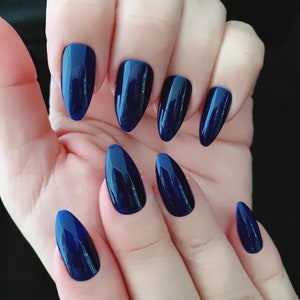 Sapphire Shimmering Blue Nail Polish, Dark Blue Polish, Holiday Nails image 6