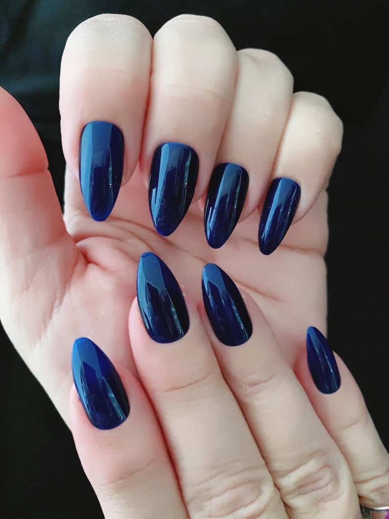 Sapphire Shimmering Blue Nail Polish, Dark Blue Polish, Holiday Nails image 6