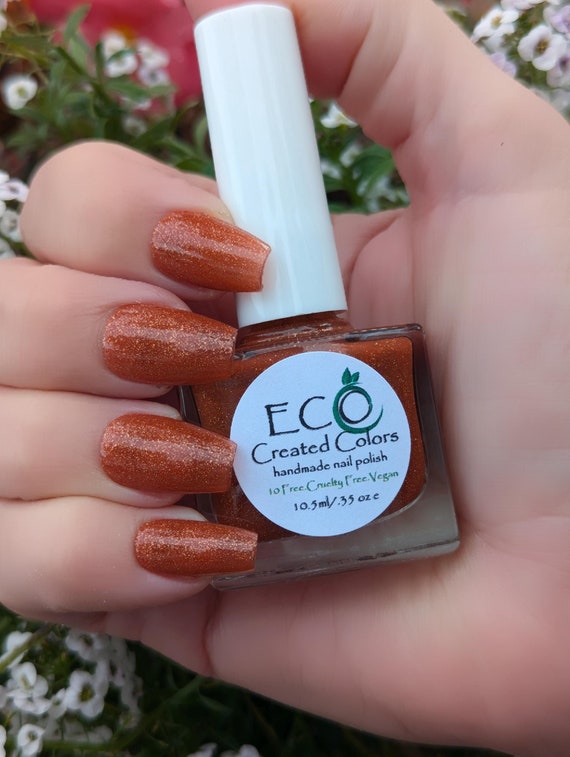Ginger Frost: Orange Glitter Nail Polish – 10-free Vegan Formula