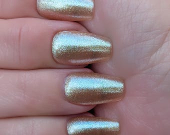 Gold Mint: Gold Glitter Nail Polish – Shimmering Mint Nails