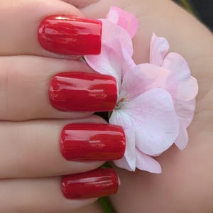 Cherry Apple Red: Red Nail Polish, Bright Red Polish, Summer Nail Polish, Vegan and Cruelty Free Nail Polish