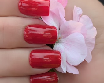 Cherry Apple Red: Bright Classic Red Nail Polish, Vegan, Cruelty-Free, 10 Free Formula
