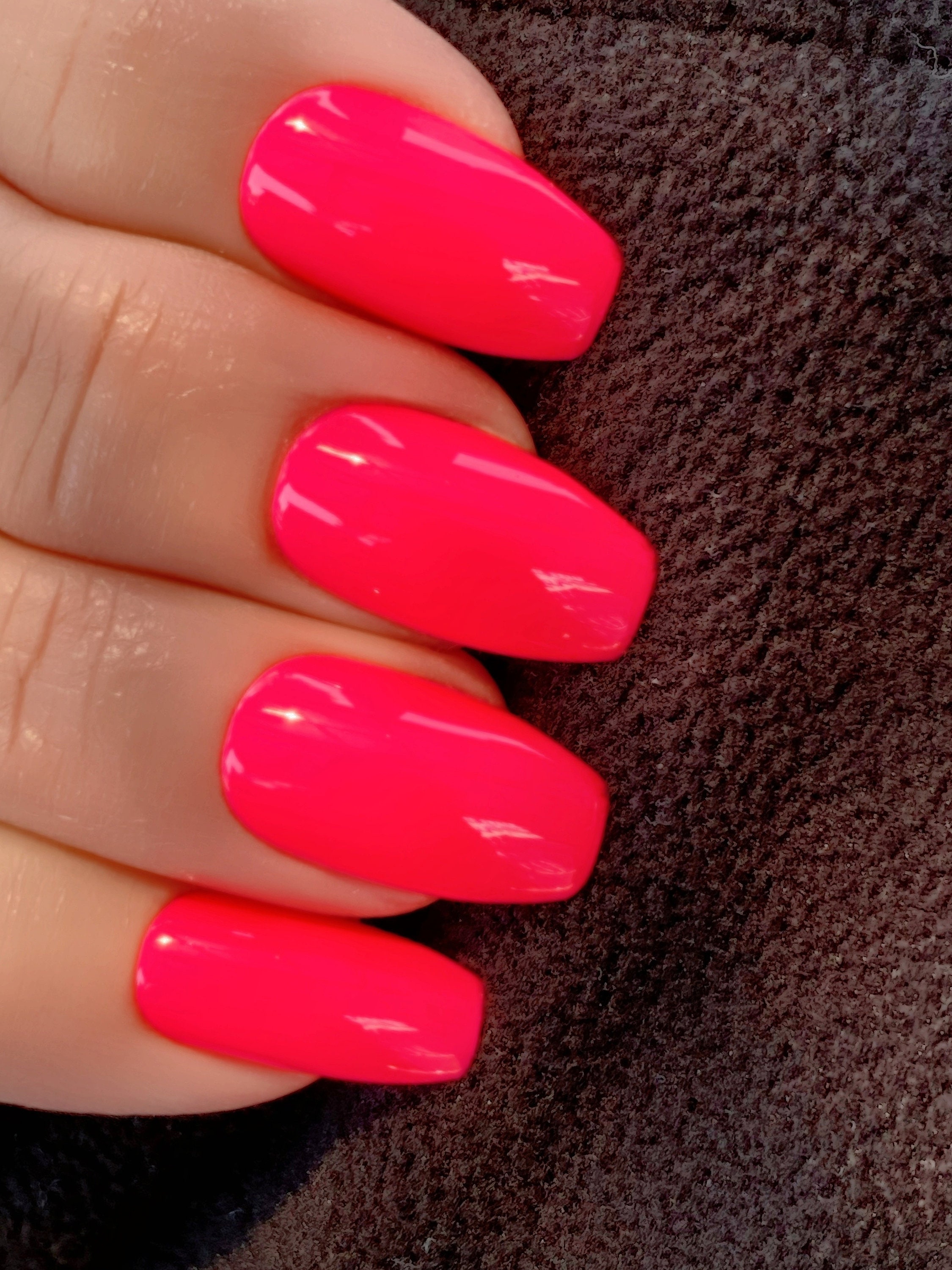 Neon Pink Nail Polish Bright Pink Polish : Wild Watermelon | Etsy