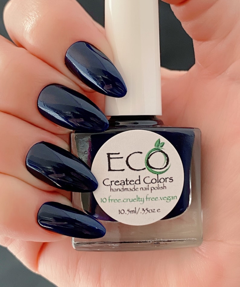 Sapphire Shimmering Blue Nail Polish, Dark Blue Polish, Holiday Nails image 1