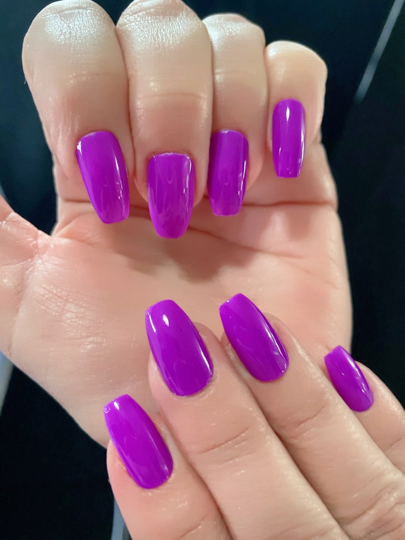 DON'T Worry Be Purple: Neon Purple Nail Polish Summer - Etsy