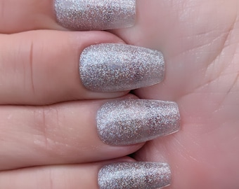 Diamond Dust - Silver Holographic Nail Polish, Glitter Polish, Holiday Nails