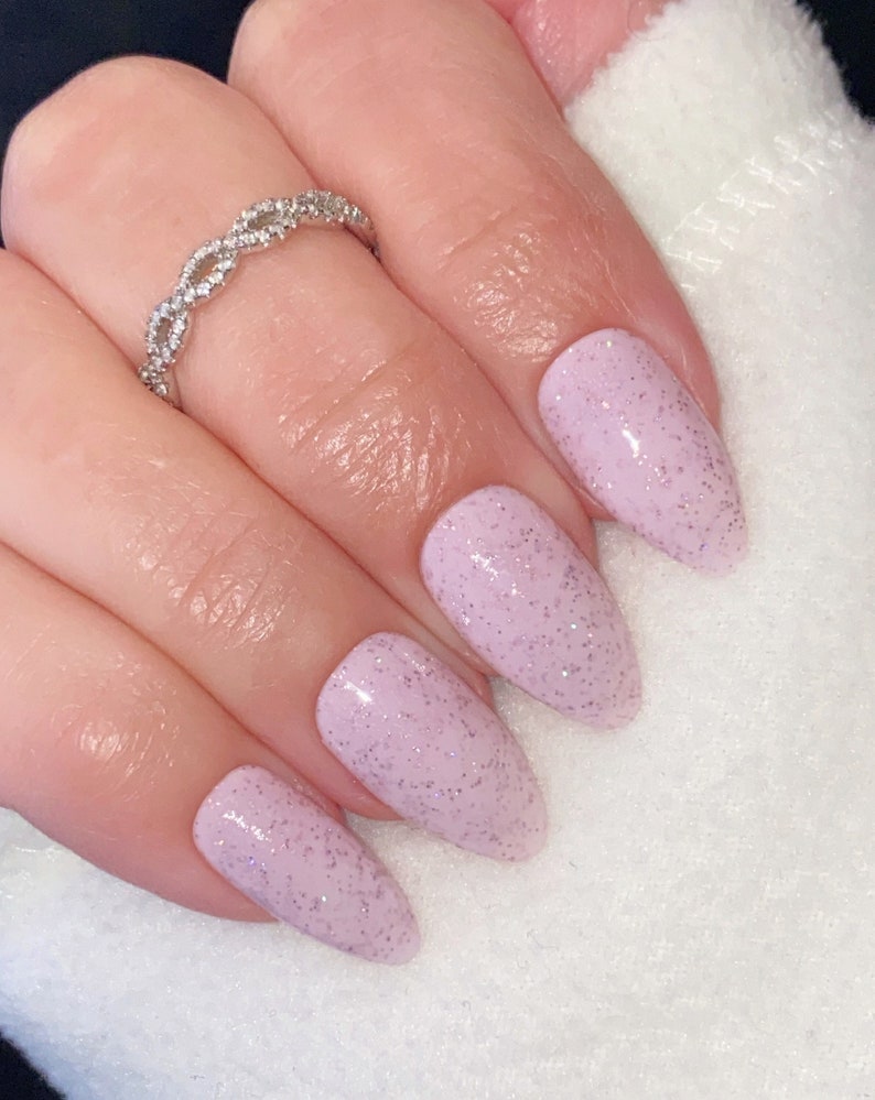 Light Pink/silver Glitter Nail Polish Sparkle Nail Polish Etsy