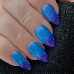 Violet Sky Purple Thermal Color Changing Nail Polish, Purple to Blue Polish, Jelly Nail Polish image 6