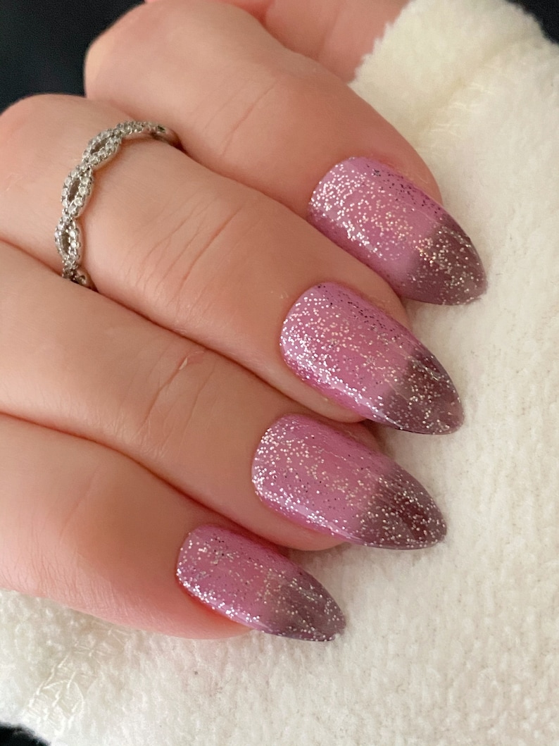 MAGIC Purple Glitter Thermal Color Changing Nail Polish, Plum to Pink Polish, Summer Nails image 7