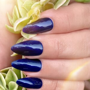 Sapphire Shimmering Blue Nail Polish, Dark Blue Polish, Holiday Nails image 9